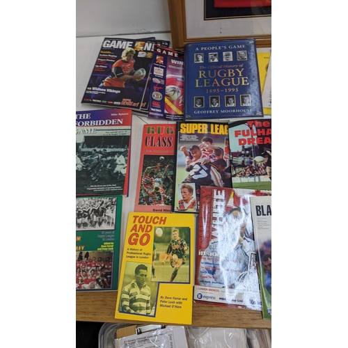 57 - Rugby League interest - a collection of mostly London Broncos home and away programmes, along with o... 