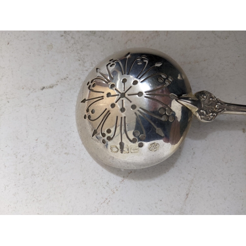 131 - An Edwardian silver sugar sifter spoon, London 1910, marks for William Hutton & Sons Ltd, weight 38.... 