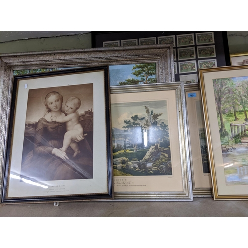 145 - A mixed lot of framed and glazed pictures to include a Hein Schlichting oil painting, framed Bonzo p... 