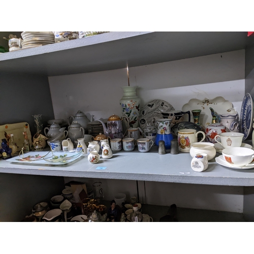 79 - A selection of ceramics to include various crested china, Japanese tea sets, Victorian opaline glass... 