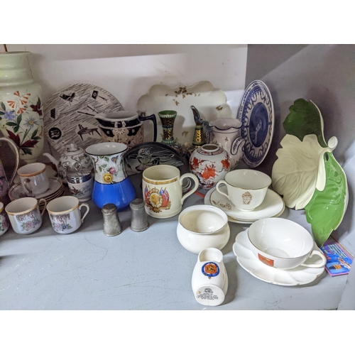 79 - A selection of ceramics to include various crested china, Japanese tea sets, Victorian opaline glass... 