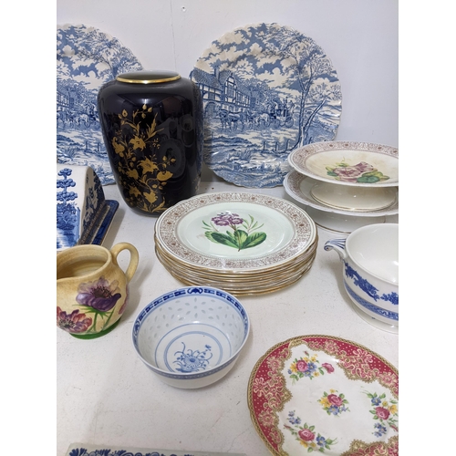 91 - A selection of Victorian and later ceramics to include a Victorian dessert service, a Carlton ware b... 