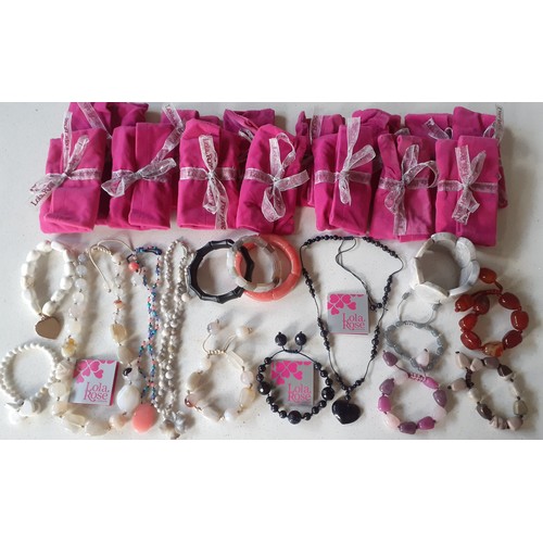 23 - Lola Rose- A quantity of 16 modern natural stone and bead jewellery items together with 14 branded p... 