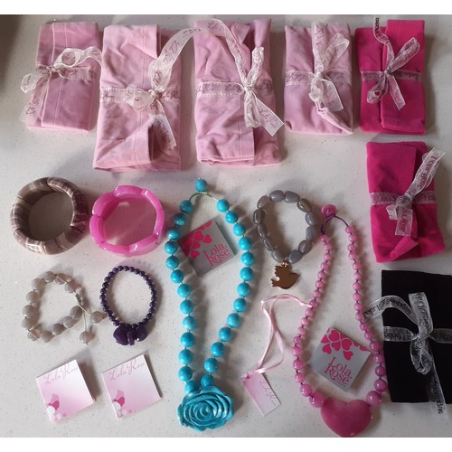 121 - Lola Rose- A quantity of 7 modern natural stone and bead jewellery items together with 7 branded pin... 