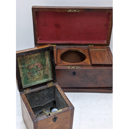 381 - An early 19th century mahogany tea caddy, along with one other Location: LWB
If there is no conditio... 