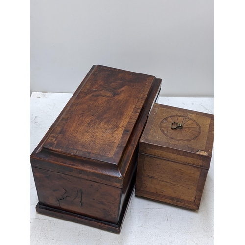 381 - An early 19th century mahogany tea caddy, along with one other Location: LWB
If there is no conditio... 