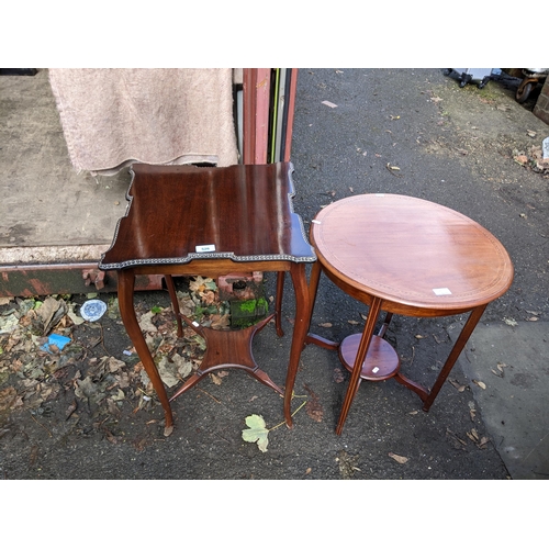 526 - Two early 20th century mahogany two tier occasional tables
Location: RED CON
If there is no conditio... 