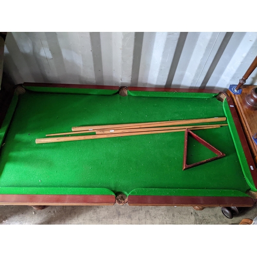 533 - An early 20th century William Burgess, London mahogany snooker/billiards/dining tables on turned leg... 