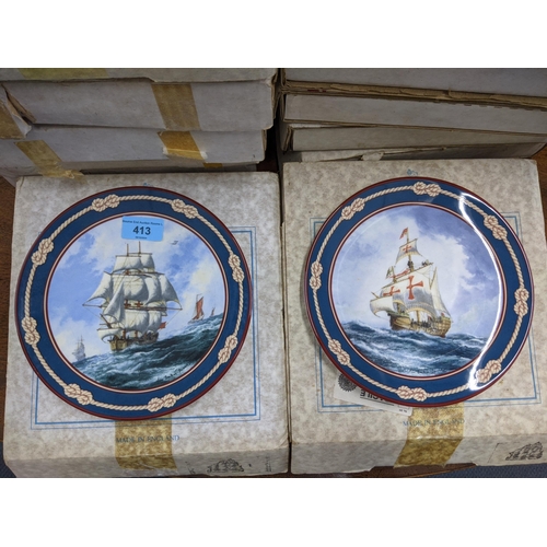 413 - Thirteen Bradford Exchange Royal Doulton and Spode boxed collectors plates to include Centurion and ... 