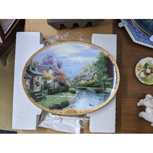 415 - Mixed ceramics and china to include picture plates, ducks, Spode Capodimonte flower and others, alon... 