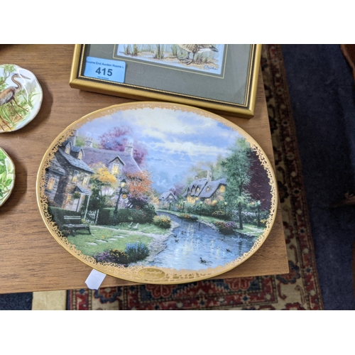 415 - Mixed ceramics and china to include picture plates, ducks, Spode Capodimonte flower and others, alon... 