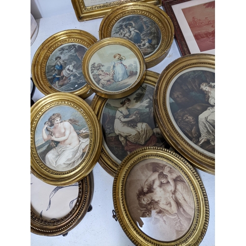 455 - A mixed quantity of framed and glazed French and British 19th century prints to include He Sleeps fr... 