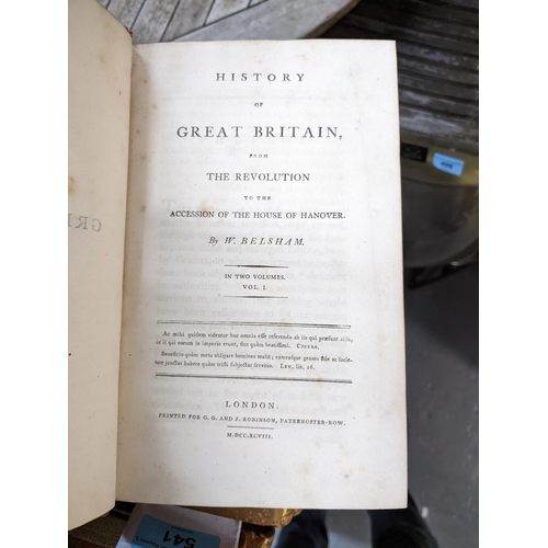 541 - Books - William Belsham - History of Great Britain from the Revolution to the Accession of the House... 