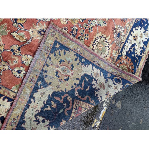 133 - A 20th century hand woven Agra carpet, floral decoration on a red ground
Location: G
If there is no ... 