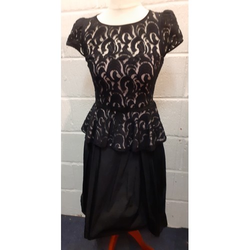 18 - Karen Millen and Von Furstenburg- A Karen Millen black taffeta knee length skirt UK10, a black lace ... 