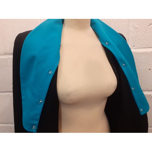 13 - Christian Dior-A late 20th Century ladies black fitted jacket having detachable turquoise collar and... 