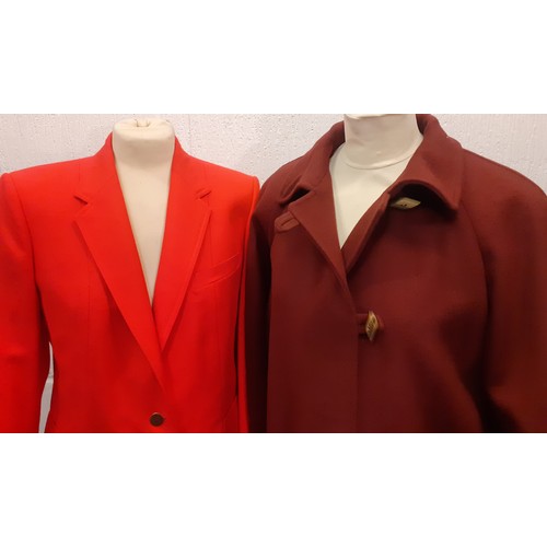 16 - Harrods and Auascutum- Two late 20th Century ladies jackets comprising a Harrods red woollen Rex Tru... 