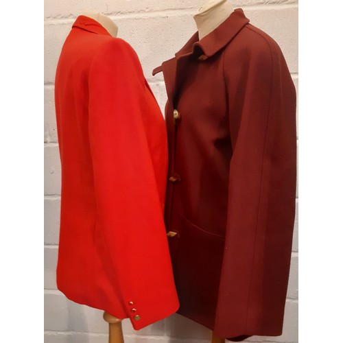 16 - Harrods and Auascutum- Two late 20th Century ladies jackets comprising a Harrods red woollen Rex Tru... 