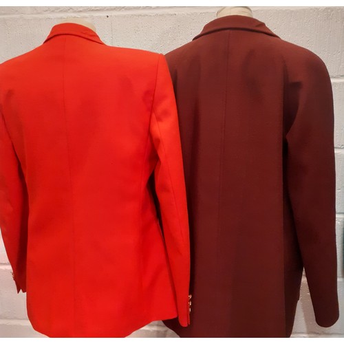 16 - Harrods and Auascutum- Two late 20th Century ladies jackets comprising a Harrods red woollen Rex Tru... 