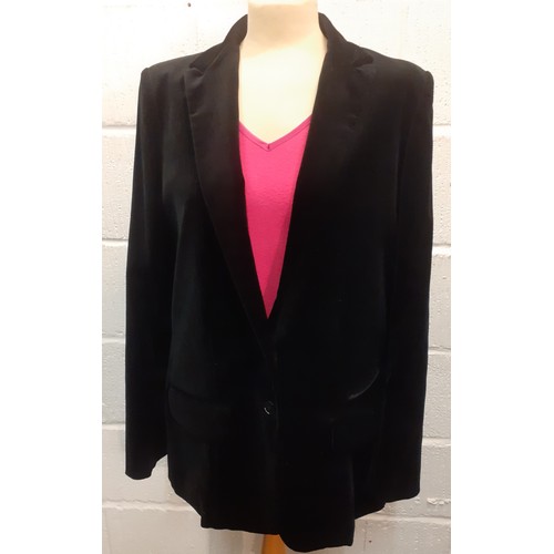 17 - Paul Smith- A ladies black velvet jacket European size 46 together with an M&S Per Una fuchsia pink ... 