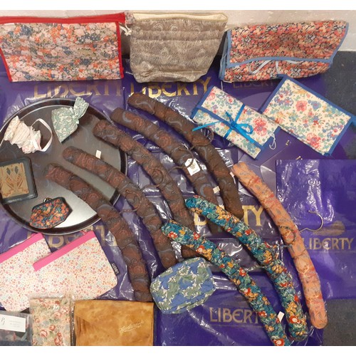 150 - Liberty-A collection of Liberty print accessories to include padded coat hangers, 3 wax shopper bags... 