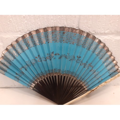 163 - THIS LOT HAS BEEN WITHDRAWN
A group of 3 early 20th Century Eastern bone handled fans A/F  to includ... 