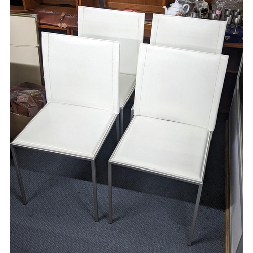 219 - A set of four modern cream leatherette dining chairs
Location:A4B
If there is no condition report sh... 