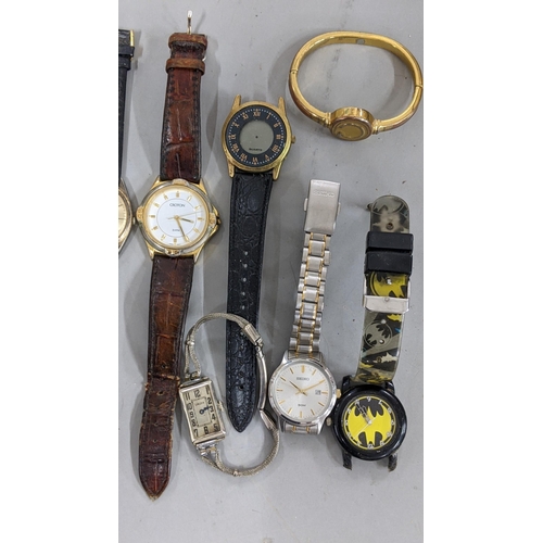 230 - Mixed wristwatches to include an Art Deco Guren cocktail watch, a Seiko Solar 100m day/date watch an... 