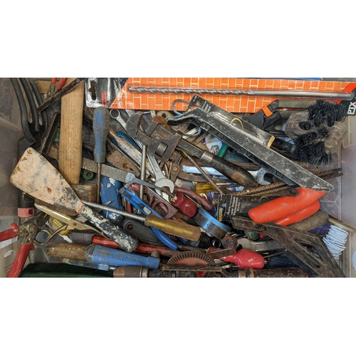 301 - Mixed tools to include spanners, pliers, wrench and other items. A group of vintage hand tools to in... 