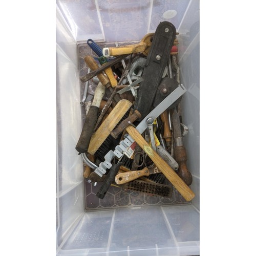 301 - Mixed tools to include spanners, pliers, wrench and other items. A group of vintage hand tools to in... 