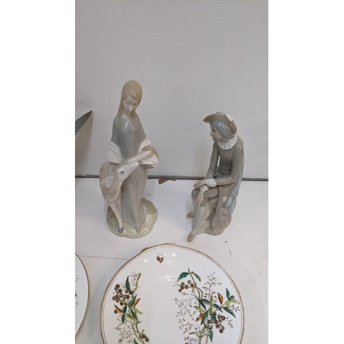 248 - Ceramics to include LLadro no 4759 ducks flapping, a Coalport pageant plate, a Cacades figure and ot... 