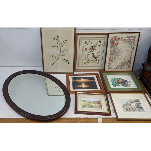 252 - A collection of framed pictures to include 'Little Market House' High Wycombe, marine cake signed Pa... 