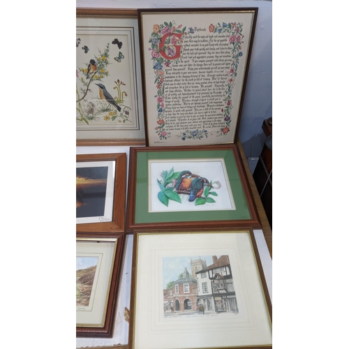 252 - A collection of framed pictures to include 'Little Market House' High Wycombe, marine cake signed Pa... 