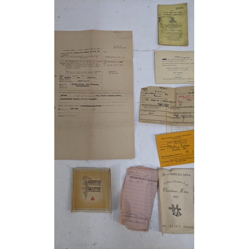 253 - A collection of military ephemera relation to period of national service to include passes, cards, a... 