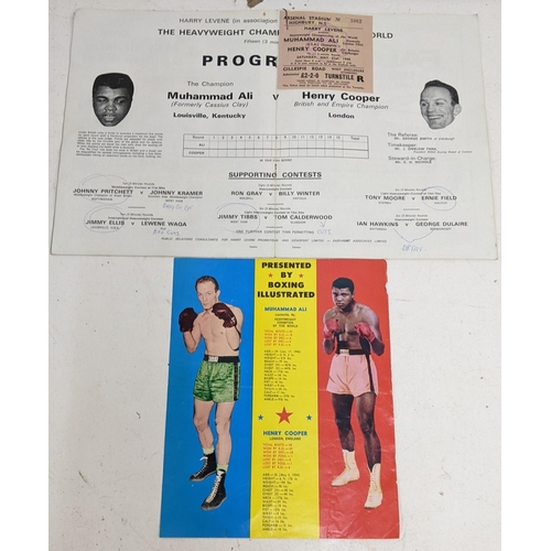 259 - Mohammedi Ali v Henry Cooper World heavyweight championship official programme with fight ticket and... 