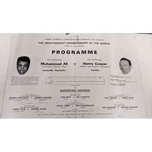 259 - Mohammedi Ali v Henry Cooper World heavyweight championship official programme with fight ticket and... 