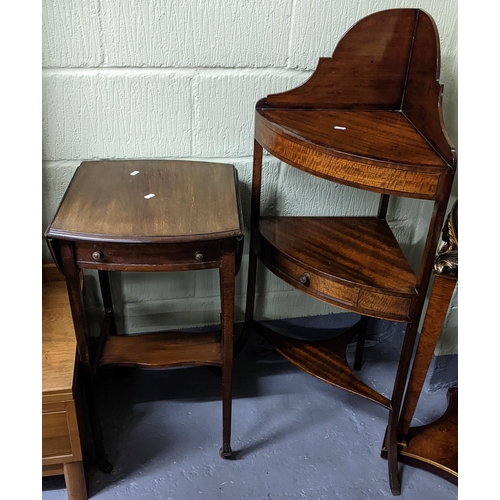 405 - A George III mahogany corner wash stand together with a Pembroke table
Location:G
If there is no con... 