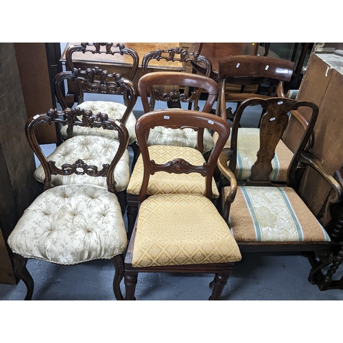 408 - Mixed chairs to include four late Victorian mahogany balloon back dining chairs and others
Location:... 