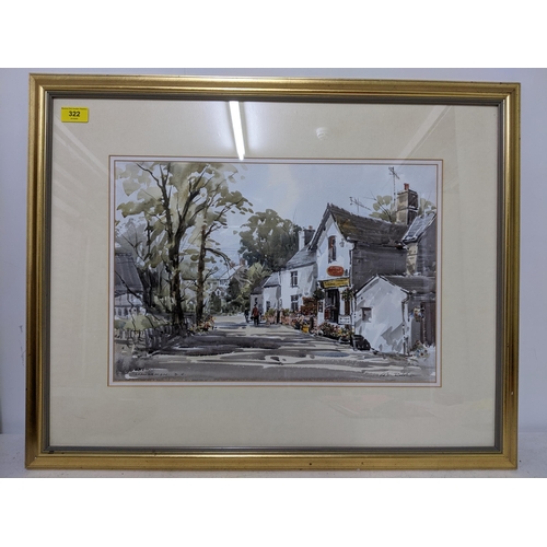 322 - John Radcliffe llanarmon D.C watercolour, watercolour, signed and titled, 32x46.5, mounted in a glaz... 