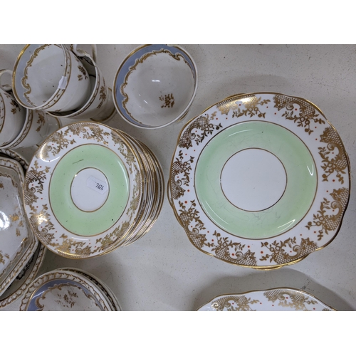 337 - A collection  of late 19th /early 20th century and later examples, come light green Diamond china wi... 