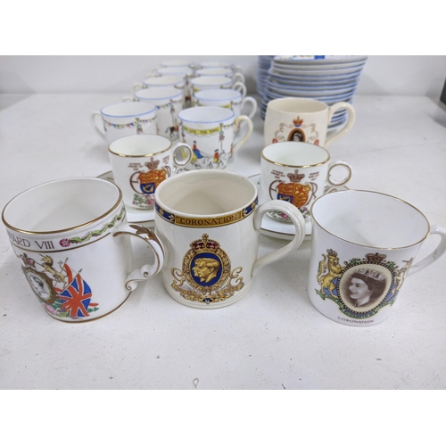 342 - Commemorative china to include ten cups, fifteen saucers and nineteen side plates, all of the same d... 