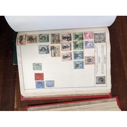 385 - Postage stamps form around the word in five albums to include British Penny Blacks, Chinese, America... 