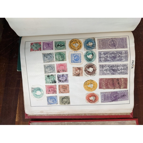 385 - Postage stamps form around the word in five albums to include British Penny Blacks, Chinese, America... 