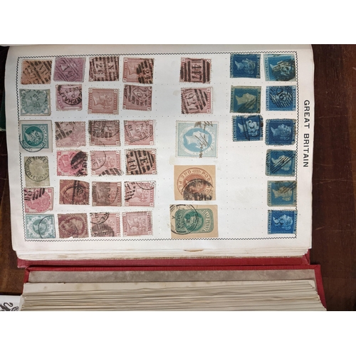 385 - Postage stamps form around the word in five albums to include British Penny Blacks, Chinese, America... 