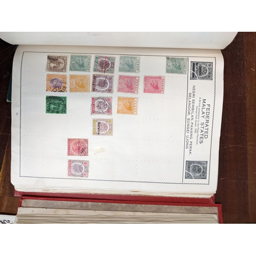 385 - Postage stamps form around the word in five albums to include British Penny Blacks, Chinese, America... 