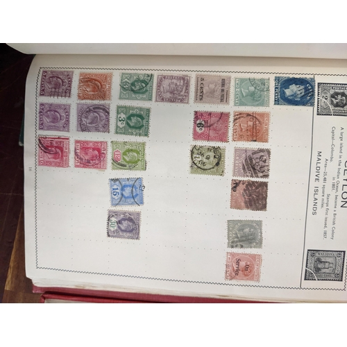 385 - Postage stamps form around the word in five albums to include British Penny Blacks, Chinese, America... 