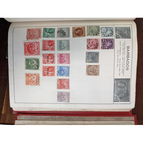 385 - Postage stamps form around the word in five albums to include British Penny Blacks, Chinese, America... 