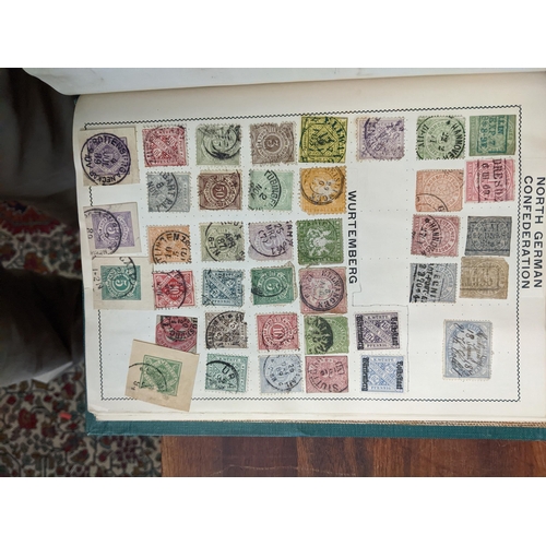 385 - Postage stamps form around the word in five albums to include British Penny Blacks, Chinese, America... 