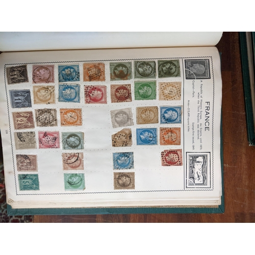 385 - Postage stamps form around the word in five albums to include British Penny Blacks, Chinese, America... 