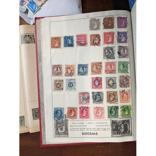 385 - Postage stamps form around the word in five albums to include British Penny Blacks, Chinese, America... 